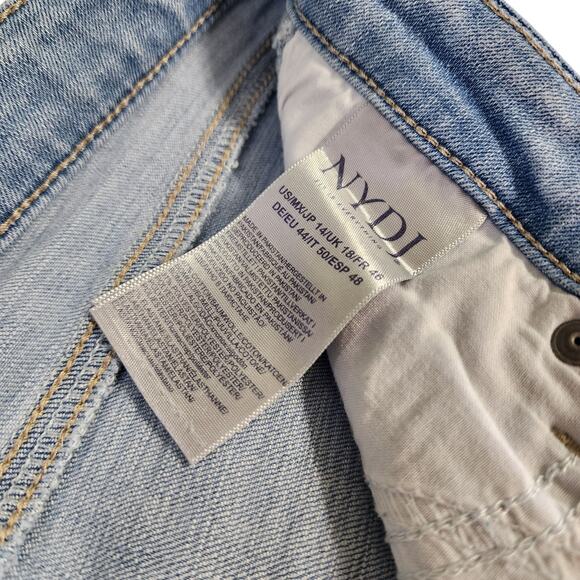 NYDJ Womens Chloe Side Vented Hem Capri Stretch Denim Jeans Size 14 Easley Blue - Picture 9 of 14